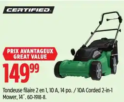 Canadian Tire Certified 10A Corded 2-in-1 Mower, 14˝ offer