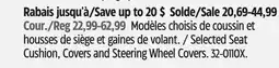 Canadian Tire Realtree Selected Seat Cushion, Covers and Steering Wheel Covers offer