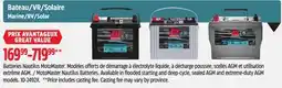 Canadian Tire MotoMaster Nautilus Batteries. Available in flooded starting and deep-cycle offer