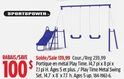 Canadian Tire Sportspower Play Time Metal Swing Set offer