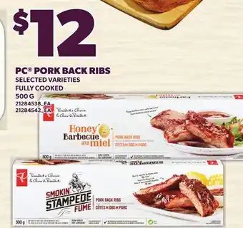 Loblaws PC PORK BACK RIBS offer
