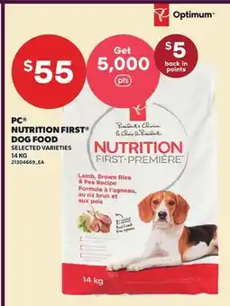 Loblaws PC NUTRITION FIRST DOG FOOD offer