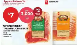 Loblaws PC SPLENDIDO ITALIAN SLICED MEATS offer