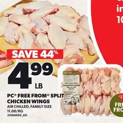 Loblaws PC FREE FROM SPLIT CHICKEN WINGS offer
