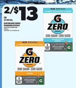 Loblaws GATORADE ZERO POWDER STICKS offer