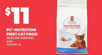 Loblaws PC NUTRITION FIRST CAT FOOD offer