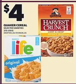 Loblaws QUAKER CEREAL offer