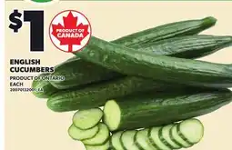 Loblaws ENGLISH CUCUMBERS offer