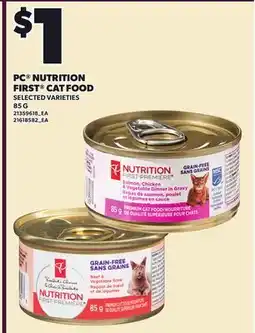 Loblaws PC NUTRITION FIRST CAT FOOD offer