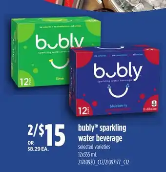 Loblaws BUBLY SPARKLING WATER BEVERAGE offer