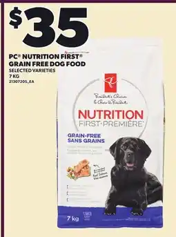 Loblaws PC NUTRITION FIRST GRAIN FREE DOG FOOD offer