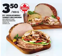 Loblaws PC OR BLUE MENU TURKEY OR CHICKEN offer