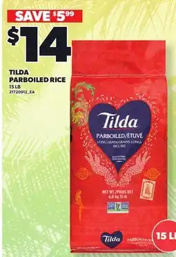 Loblaws TILDA PARBOILED RICE, 15 LB offer