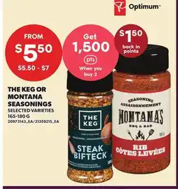 Loblaws THE KEG OR MONTANA SEASONINGS offer