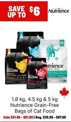 Ren’s Pets Depot Nutrience Grain-Free Bags of Cat Food offer