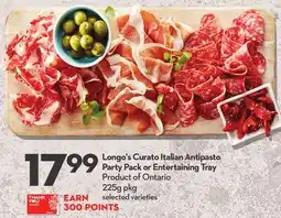 Longo's Longo's Curato Italian Antipasto Party Pack or Entertaining Tray offer