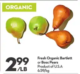 Longo's Fresh Organic Bartlett or Bosc Pears offer