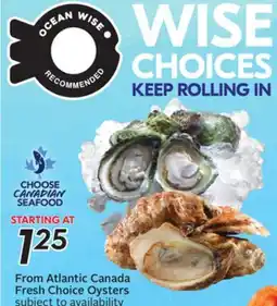 Sobeys Fresh Choice Oysters offer
