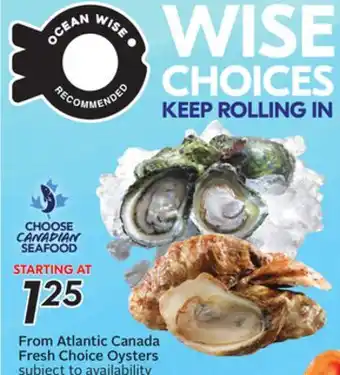 Sobeys Fresh Choice Oysters offer