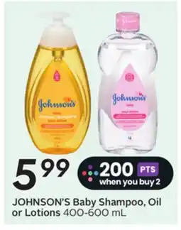 Sobeys Baby Shampoo, Oil or Lotions offer