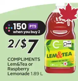 Sobeys COMPLIMENTS Lem&Tea or Raspberry Lemonade offer