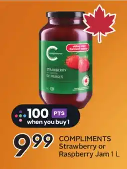 Sobeys COMPLIMENTS Strawberry or Raspberry Jam offer