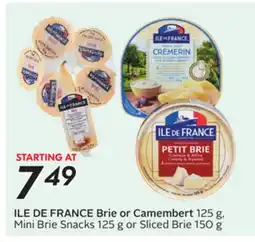 Sobeys Brie or Camembert 125 g, Mini Brie Snacks offer