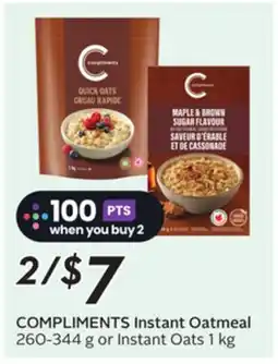 Sobeys COMPLIMENTS Instant Oatmeal offer
