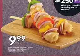 Sobeys Fresh Boneless Skinned Chicken Breast Or Thigh Kabobs With Vegetables offer