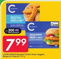 Sobeys COMPLIMENTS Breaded Chicken Strips, Nuggets, Burgers or Popcorn offer