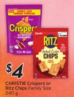 Sobeys Crispers or Ritz Chips Family Size offer