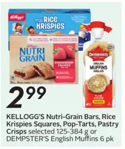 Sobeys Nutri-Grain Bars, Rice Krispies Squares, Pop-Tarts, Pastry Crisps offer