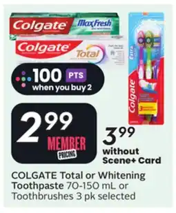 Sobeys COLGATE Total or Whitening Toothpaste offer