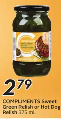 Sobeys Compliments Sweet Green Relish or Hot Dog Relish offer