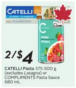 Sobeys Pasta 375-500 g or Pasta Sauce 680 mL offer