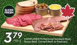 Sobeys Montreal Smoked Meat, Roast Beef, Corned Beef or Pastrami offer