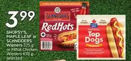 Sobeys Wieners 375 or MINA Chicken Wieners offer