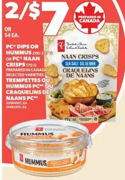 Valu-mart TREMPETTES OU HUMMUS PC 200-227 G OU CRAQUELINS DE NAANS PC 170 G offer