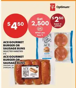 Valu-mart ACE GOURMET BURGER OR SAUSAGE BUNS, 4'S offer