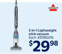 Walmart 3-in-l Lightweight stick vacuum offer