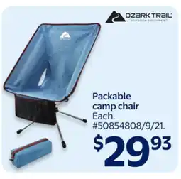 Walmart Ozark Trail Packable camp chair offer