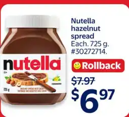 Walmart Nutella hazelnut spread offer