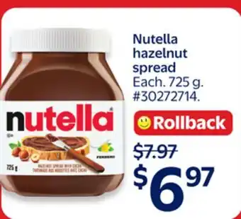 Walmart Nutella hazelnut spread offer