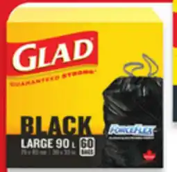Walmart Glad Black outdoor garbage bags 40s, 60s or 100s offer