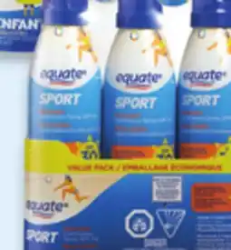 Walmart Equate Sport SPF 30 or continuous spray sunscreen offer