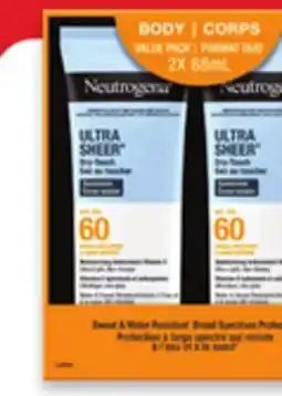 Walmart Neutrogena Ultra Sheer sunscreen SPF 60 value pack offer
