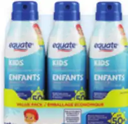 Walmart Equate Sport Kids SPF 50+ continuous spray sunscreen offer