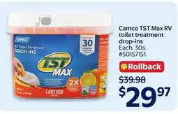 Walmart Camco TST Max RV toilet treatment drop-ins offer