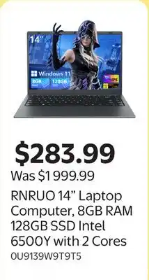 Walmart RNRUO 14 Laptop Computer, 8GB RAM 128GB SSD Intel 6500Y with 2 Cores offer