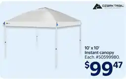 Walmart 10' x 10' Instant canopy offer